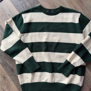 Brandy Melville Brianna sweater - Green and cream striped m